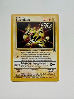 Electrabuzz Promo Pokemon trading Card nostalgia collectible 90s vintage kidcore